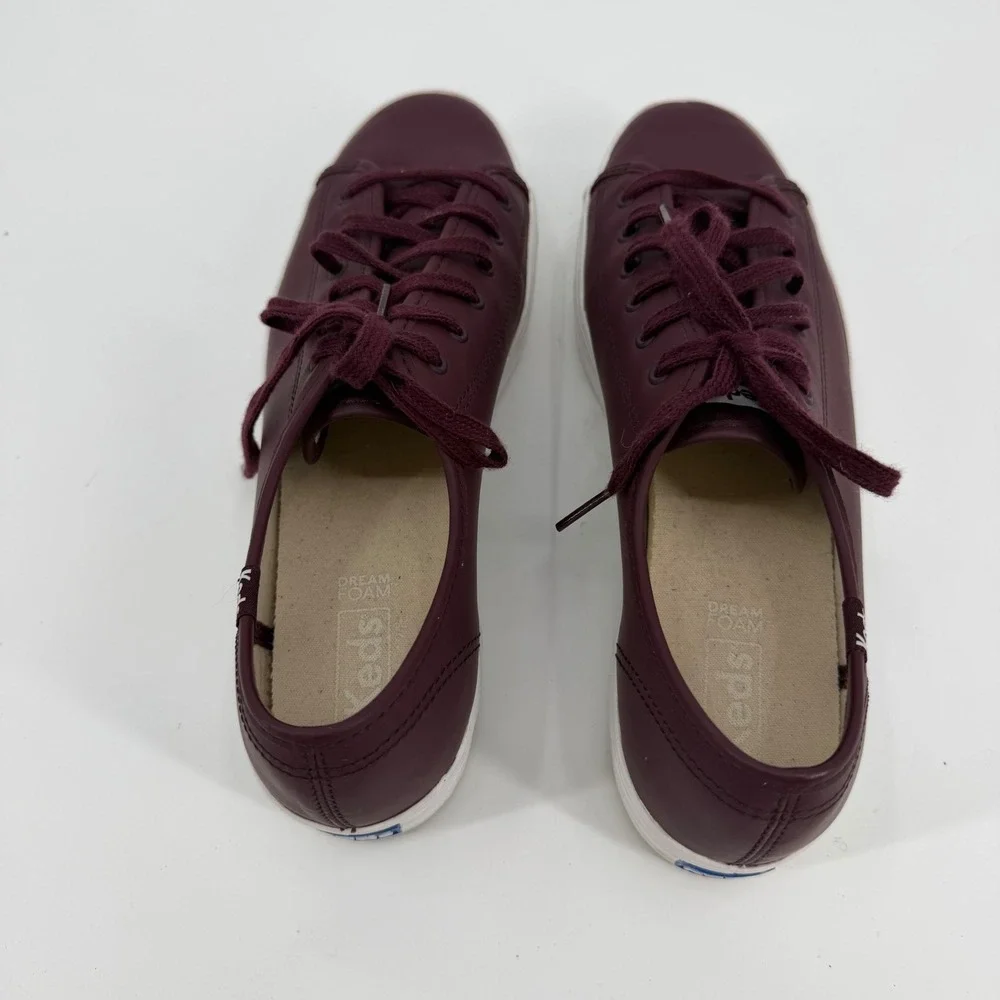 Keds Triple Kick Burgundy Leather Platform Sneakers Womens 9
